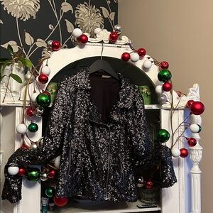 Noisy May sequin Moto jacket